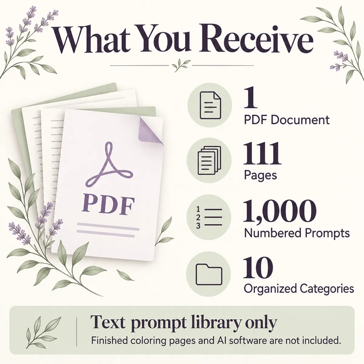 1000 Adult Coloring Page Prompts – AI Prompt Library PDF - Image 5