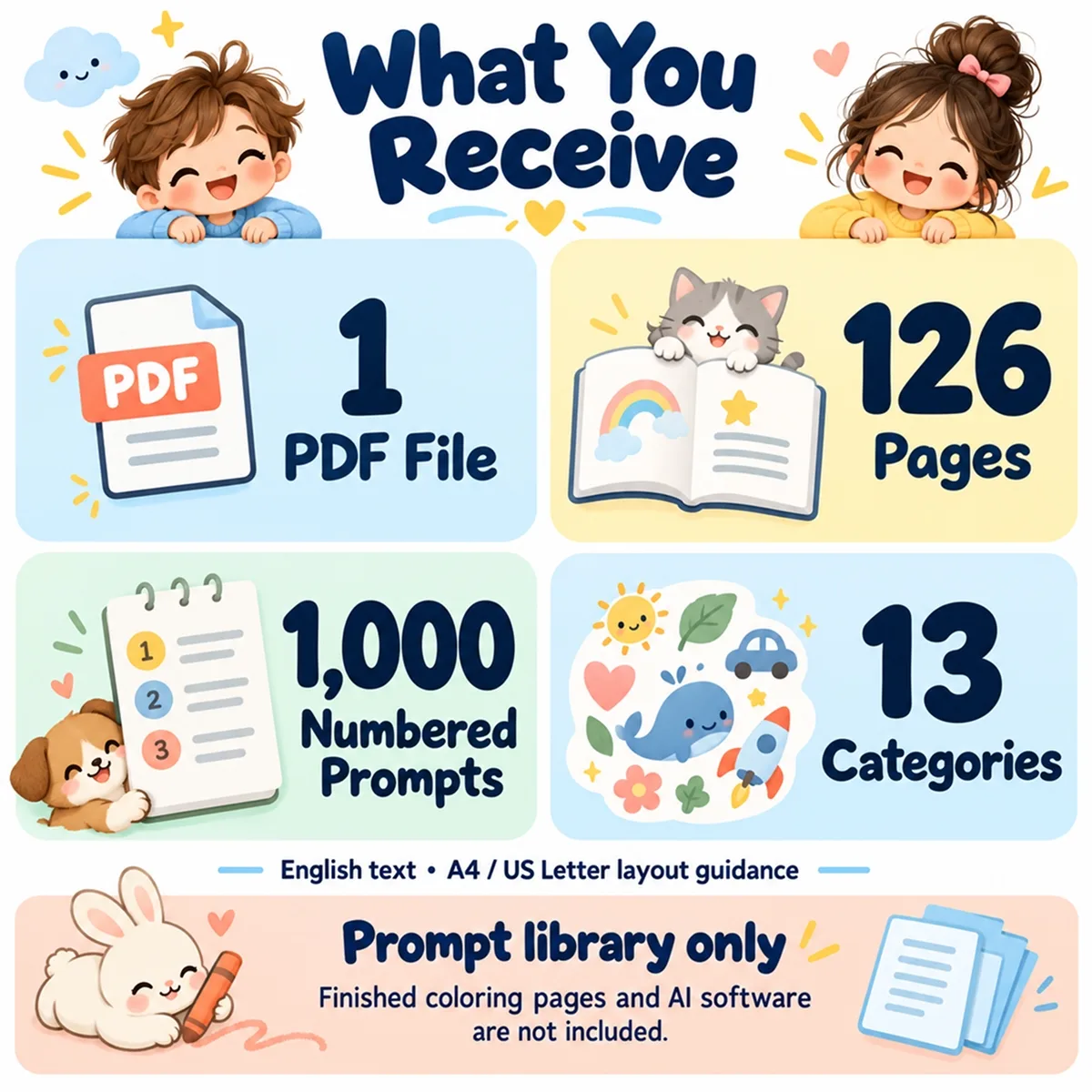 1000 Kids Coloring Page Prompts – AI Prompt Library PDF - Image 5