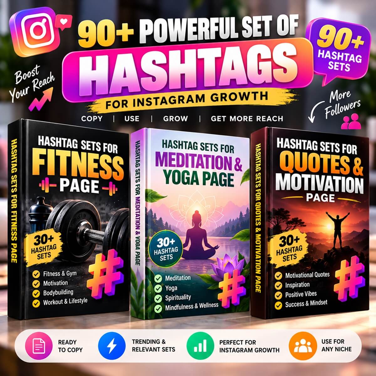 90+ Instagram Hashtag Sets – Fitness, Yoga & Motivation
