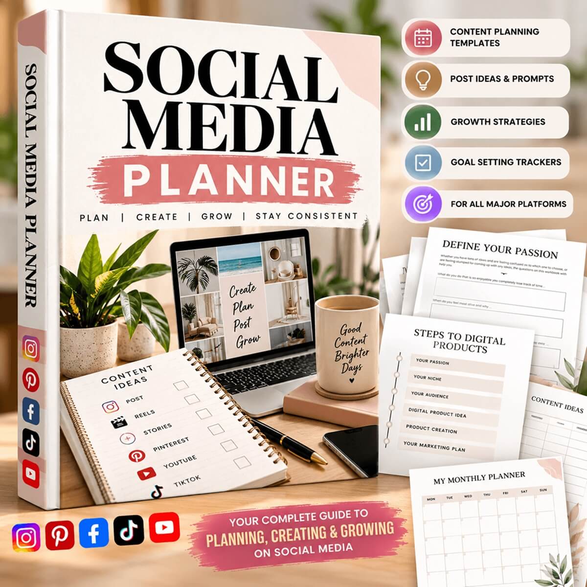 Social Media Planner – Digital Marketing & Content Planning Workbook