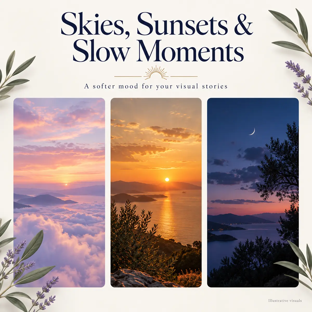Aesthetic Reels Bundle overview showing nature, skies and travel themes