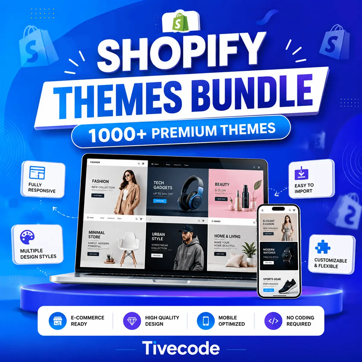 300+ Shopify Themes Bundle – Ecommerce Store Templates