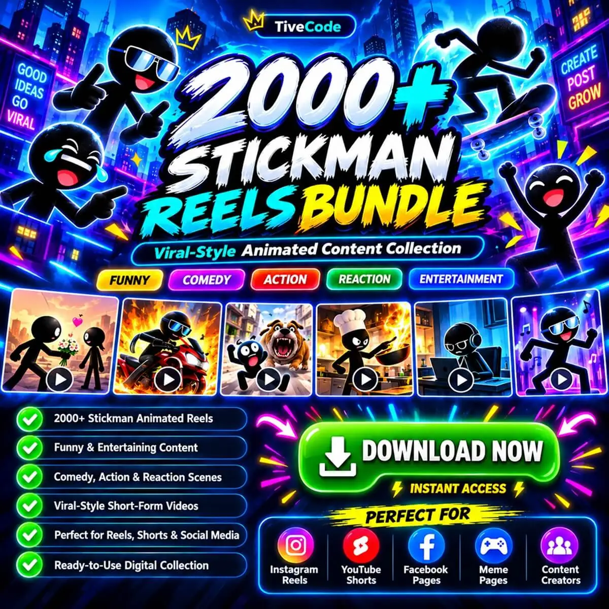 2000+ Stickman Animated Reels Bundle