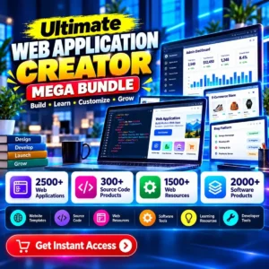 Web application creator mega bundle with source code and developer resources